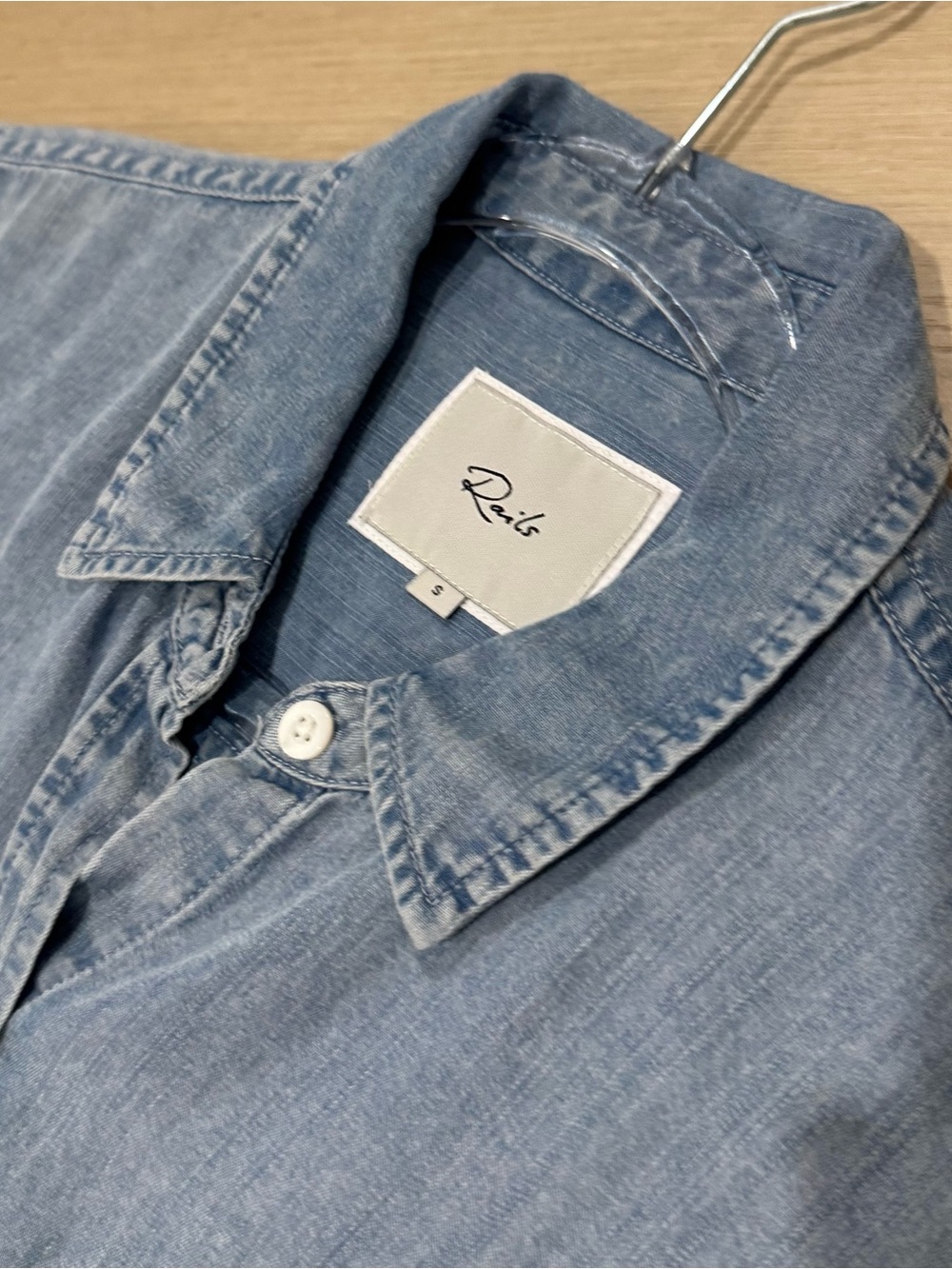 Rails Light Blue Denim Button-Up Shirt